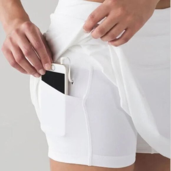 Lululemon Lost In Pace Skirt Skort Golf Tennis- white Sz 4 golf pickleball skirt - Picture 3 of 7